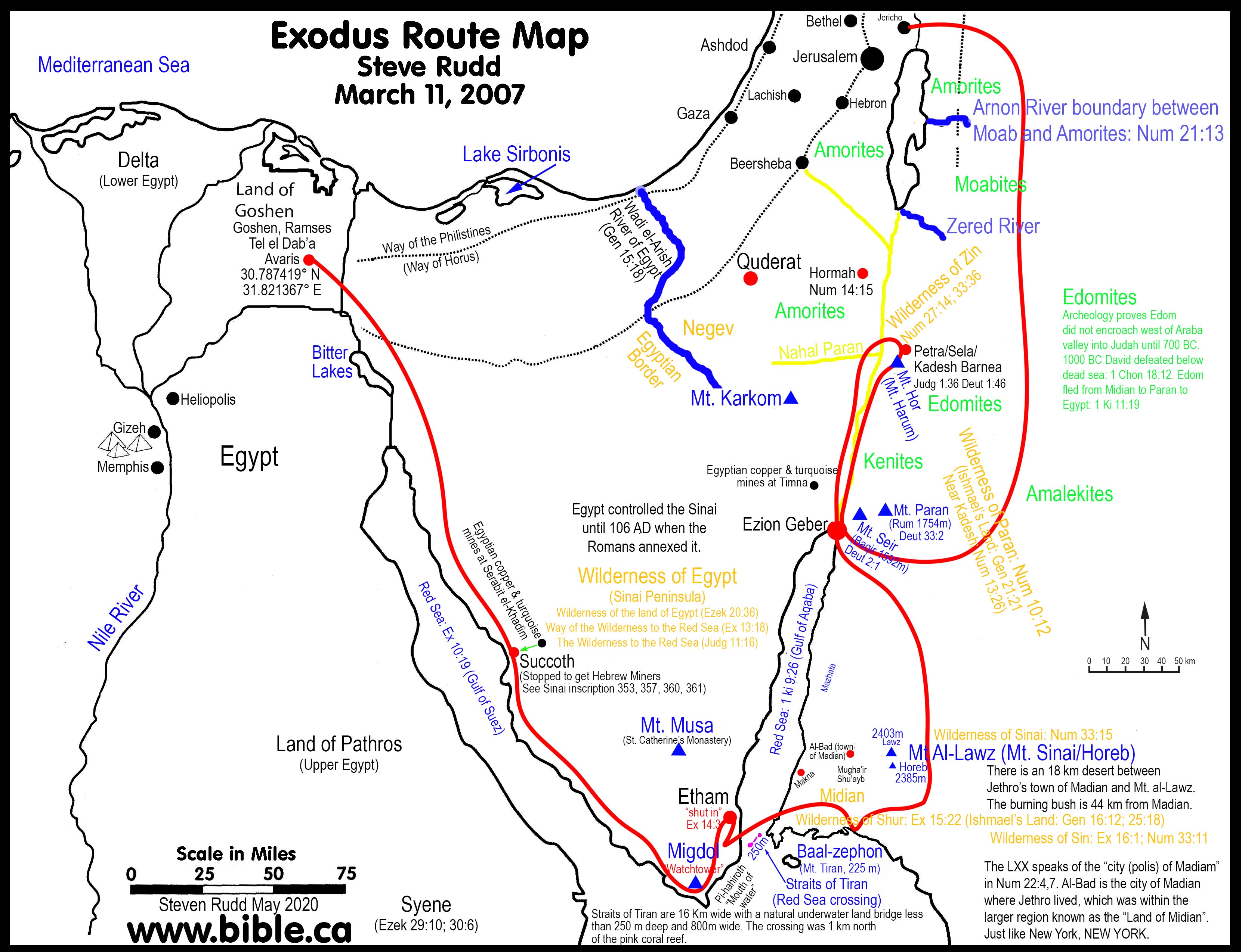 The Exodus Route: Top ten list of reasons why the exodus route was not