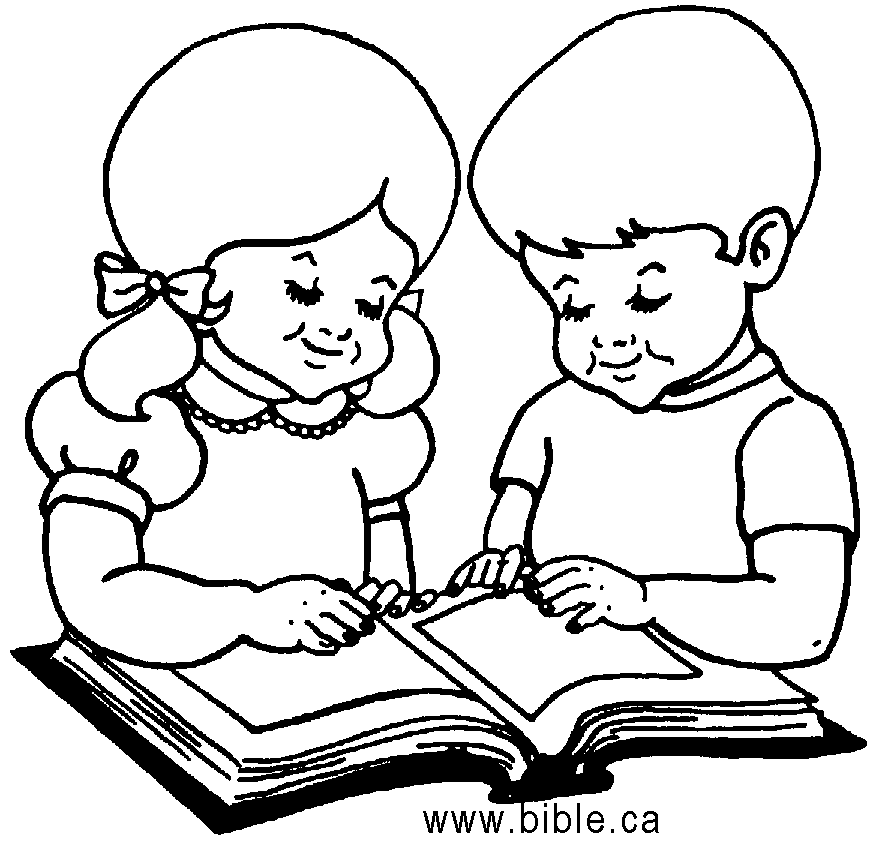children reading piece