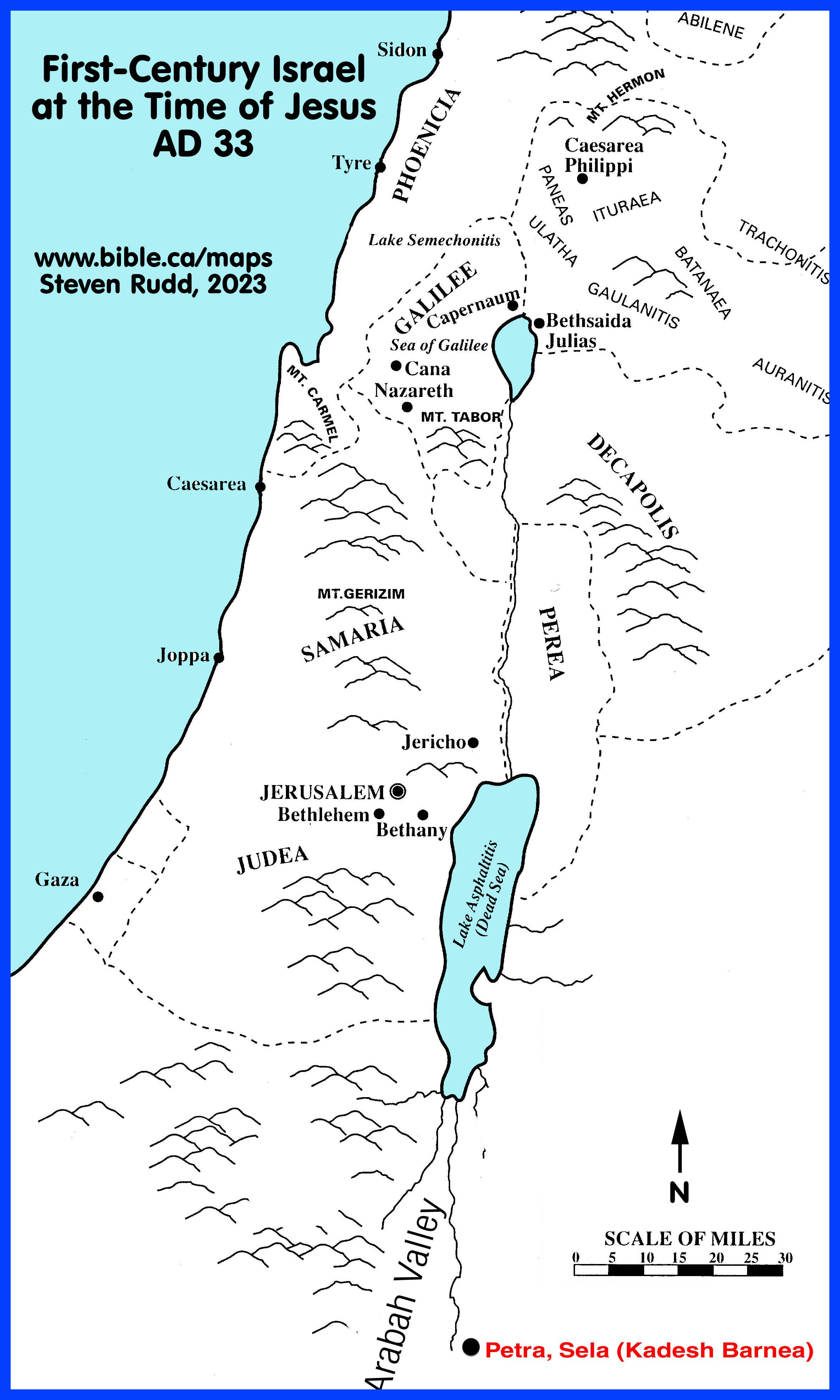 Bible Maps Palestine at the time of Jesus 33 AD