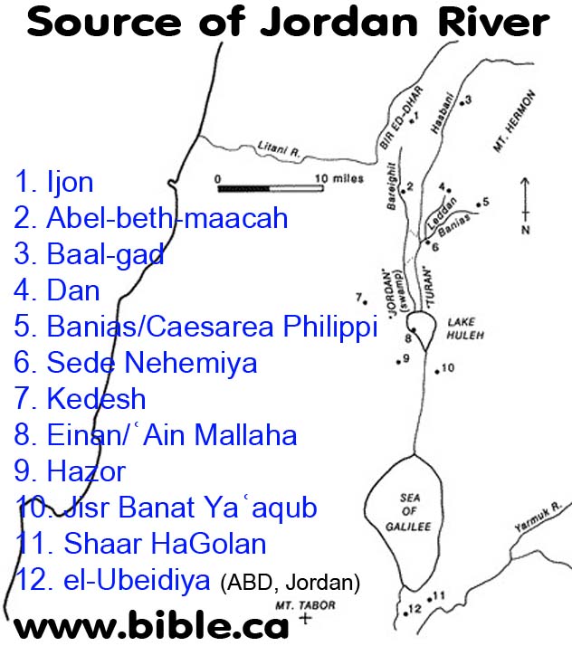 vogn hø Forsendelse Jordan River source, headwater, tel Dan Paneas, Caesarea philipi 1340 BC