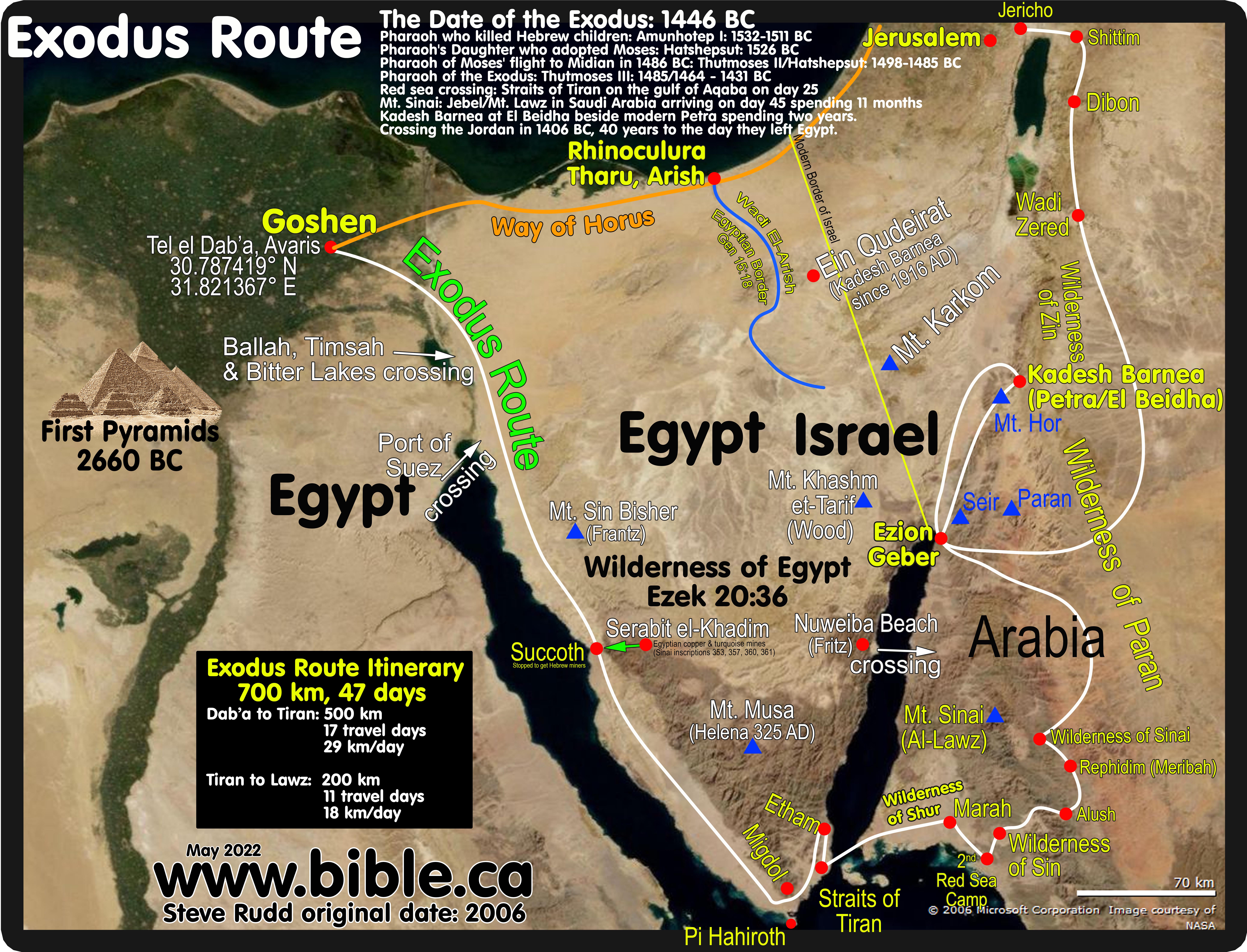 Bible Maps The Exodus From Egypt 1440 BC