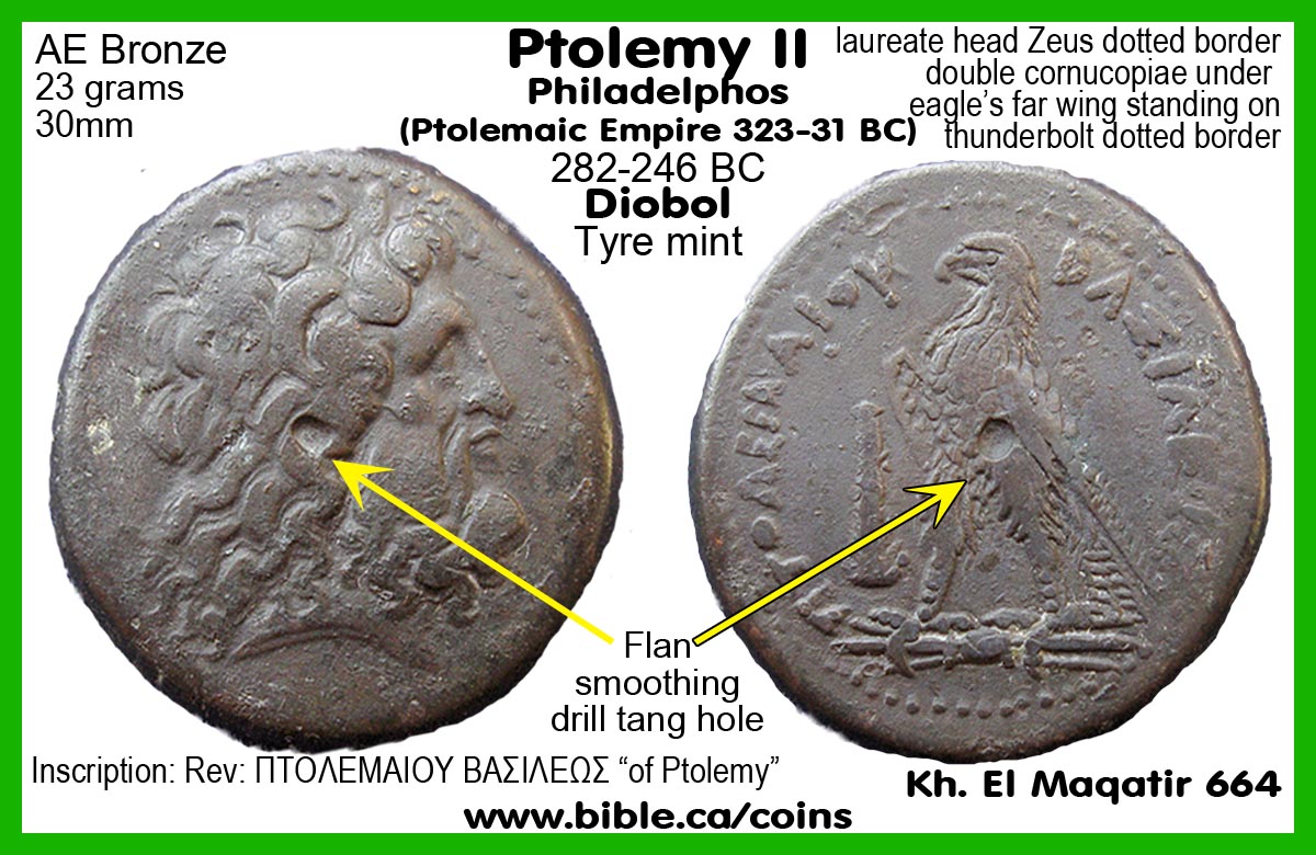 Egyptian Ptolemaic Empire rulers coins: 323-31 BC