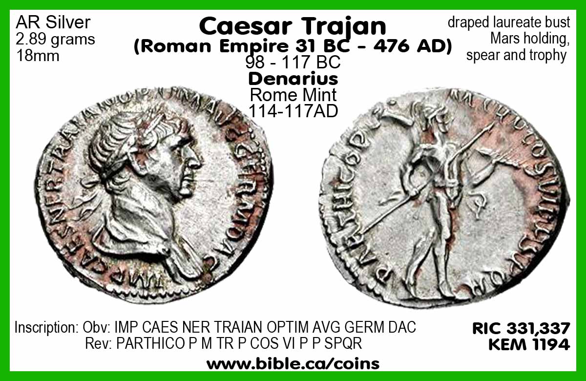 Roman Empire Caesar and Emperor Tiberius tribute Coins of Jesus and the ...
