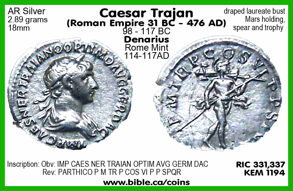 Roman Empire Caesar and Emperor Tiberius tribute Coins of Jesus and the ...