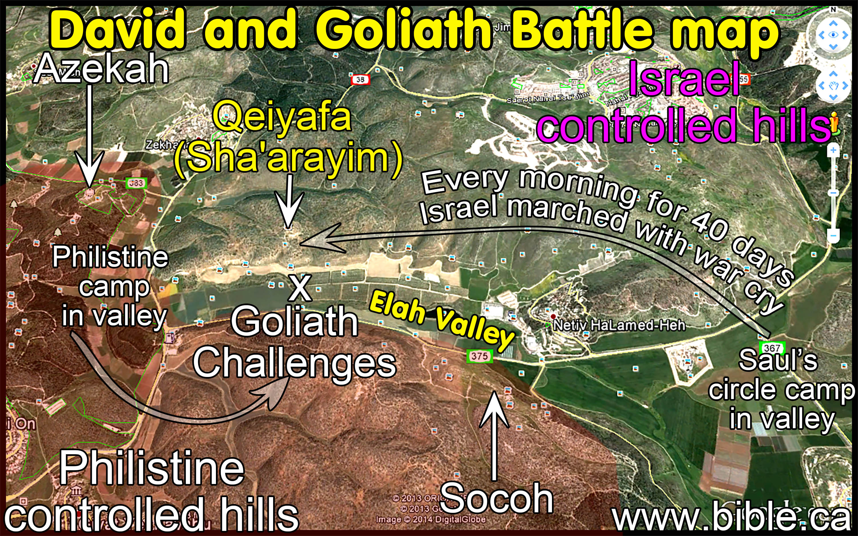 Map Of David And Goliath Battle