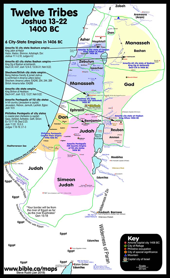 Printable Map Of The Twelve Tribes Of Israel