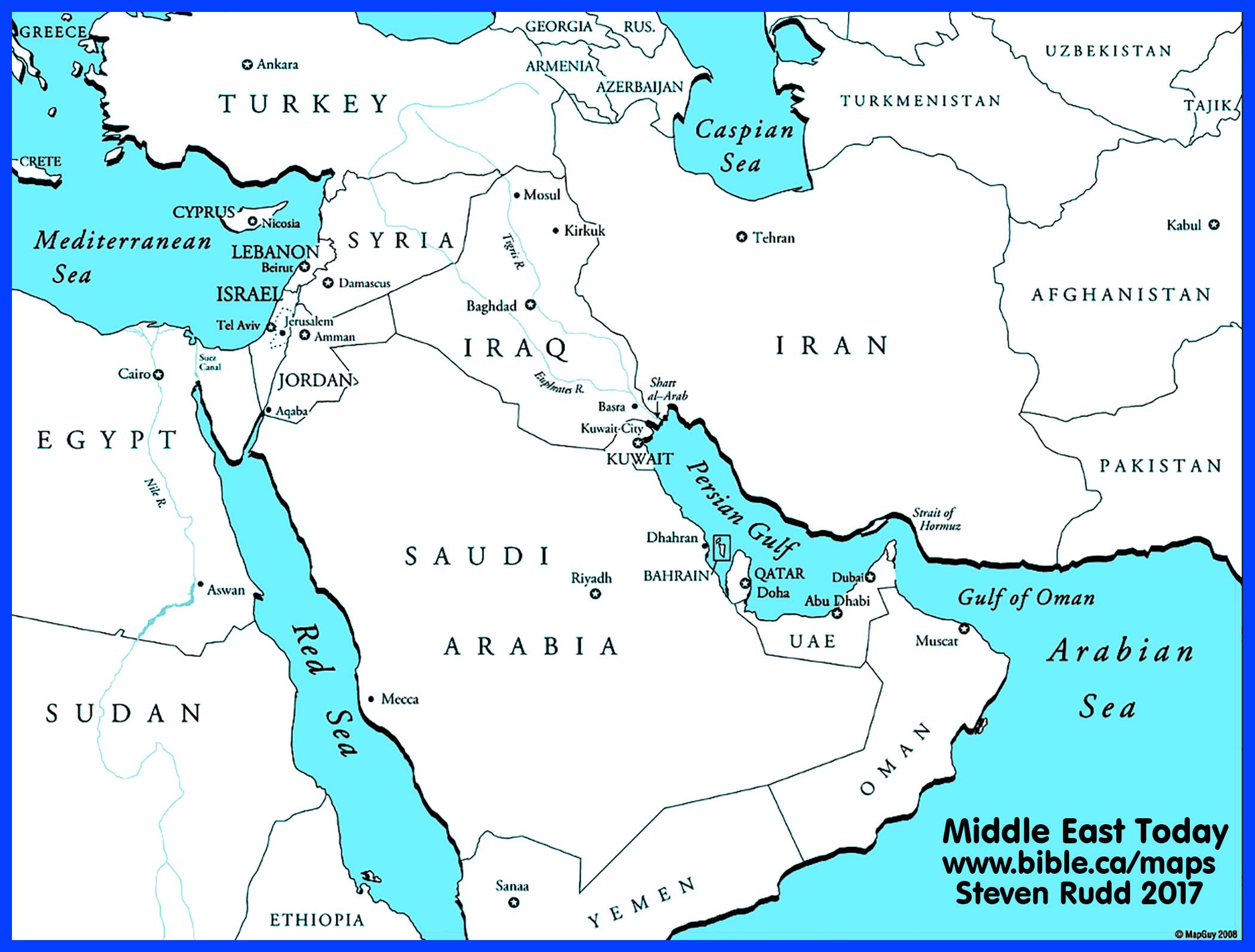 biblical map of the middle east Bible Maps Middle East Today biblical map of the middle east